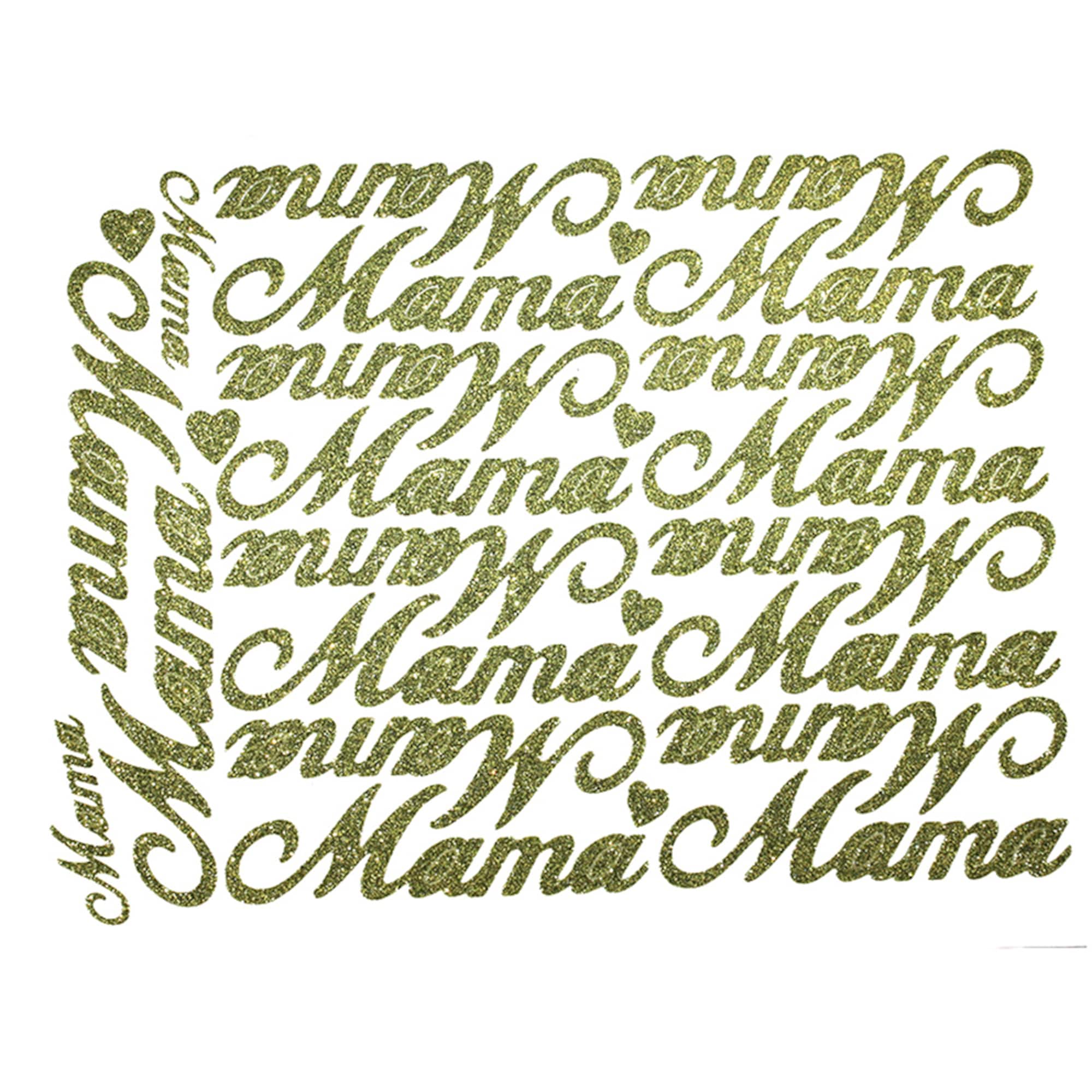 JAM Paper Mama Gold Script Floral Adhesive
